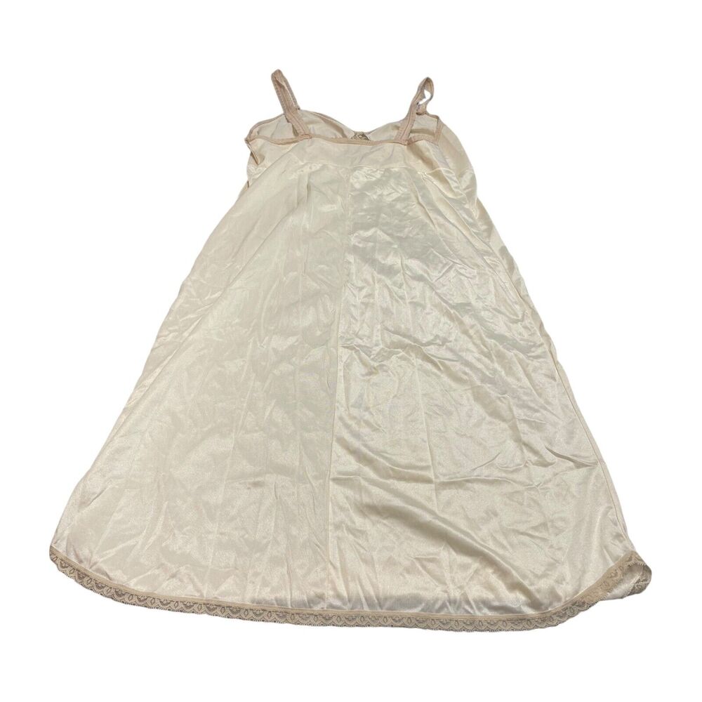 Women's Slip Dress Ivory Sleeveless Spaghetti Strap Feminine Lace Trim Pullover - Picture 2 of 6